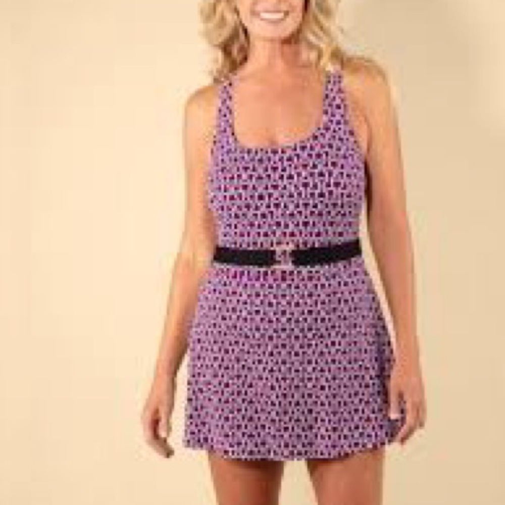 🎯60% OFF! Lands End Women’s Geo Print Swimsuit One Piece Dress